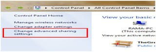 Change Advanced Sharing Settings