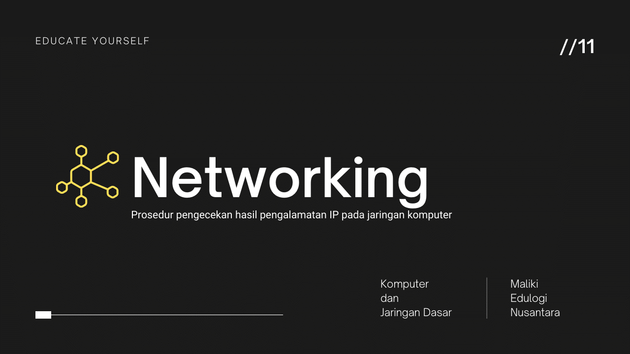 Prosedur pengecekan hasil pengalamatan IP pada jaringan komputer