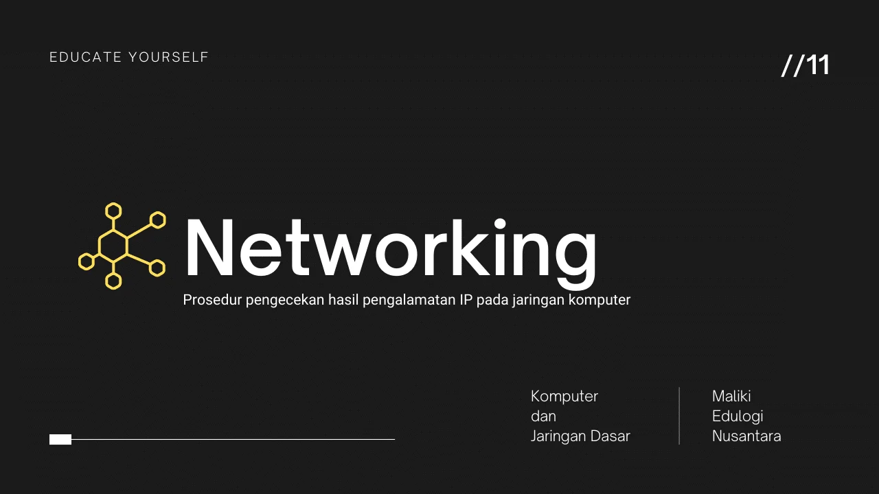 Prosedur pengecekan hasil pengalamatan IP pada jaringan komputer