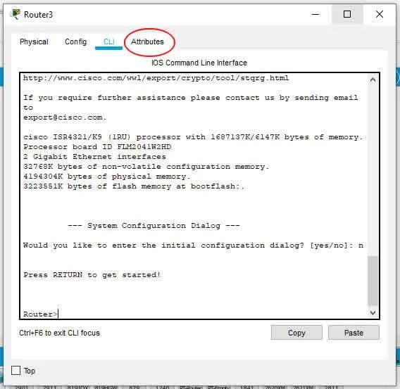 Tampilan CLI pada Router