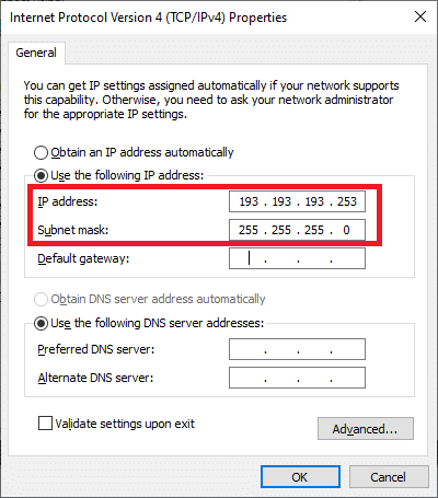 IP address dan Subnet Mask